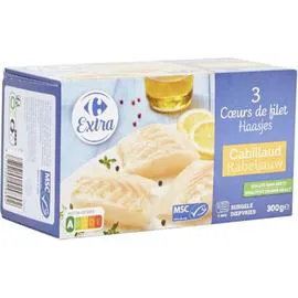 CARREFOUR EXTRA Coeurs filet de cabillaud 300g