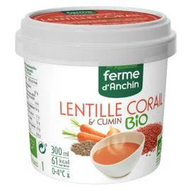 FERME D'ANCHIN Soupe Bio lentille corail et cumin 300ml