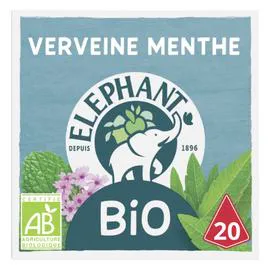 THÉ ÉLÉPHANT Infusion verveine menthe Bio 20x1,3g