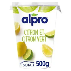 ALPRO Dessert végétal citron et citron vert base soja 500g