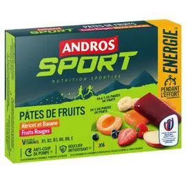 ANDROS Pâtes de fruits Sport abricot banane fruits rouges 180g