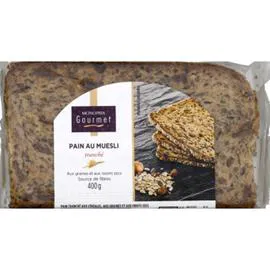MONOPRIX GOURMET Pain au muesli tranché aux graines et raisins secs 400g