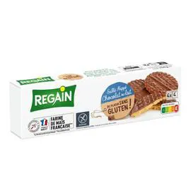 REGAIN Sablé nappé chocolat au lait sans gluten 150g