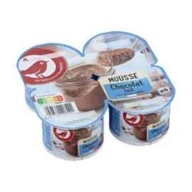 AUCHAN Mousse au chocolat au lait 4x60g