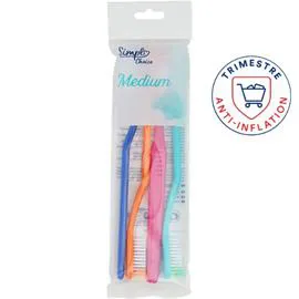 CARREFOUR SIMPL Brosse à dents medium Dentclair x4