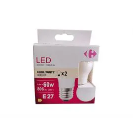 CARREFOUR Ampoule LED Fil sphérique - 60W - E27 x2