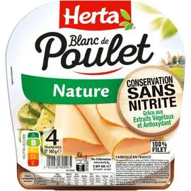 HERTA Blanc de poulet nature conservation sans nitrite 140g