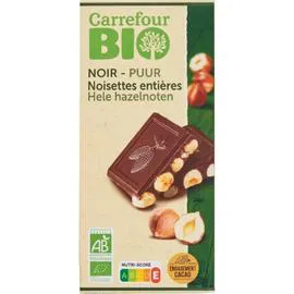 CARREFOUR BIO Chocolat noir noisettes entières 200g