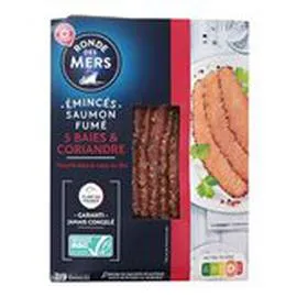 MARQUE REPÈRE, RONDE DES MERS Emincés de saumon fumé ASC 100g