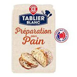 MARQUE REPÈRE, TABLIER BLANC Préparation pain Farine pour pain nature 1kg