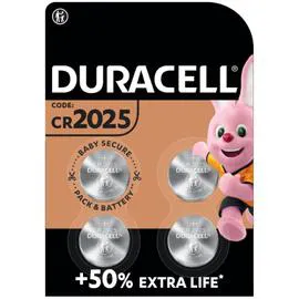 DURACELL Pile Bouton Lithium CR2025 3V x4