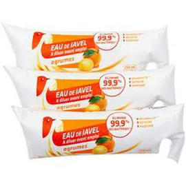 AUCHAN Berlingots recharges eau de javel aux agrumes à diluer 3x250ml