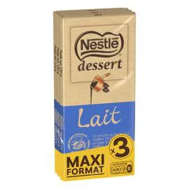 NESTLÉ, DESSERT Tablettes de chocolat au lait pâtissier x3 3x170g