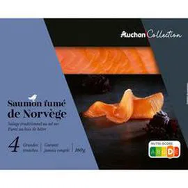 AUCHAN COLLECTION Saumon fumé de Norvège 160g