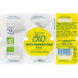 MONOPRIX BIO Petits fromages frais nature bio 360g