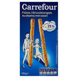 CARREFOUR Biscuits apéritif flûtes sésame 125g