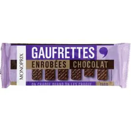 MONOPRIX Gaufrettes enrobées chocolat 150g