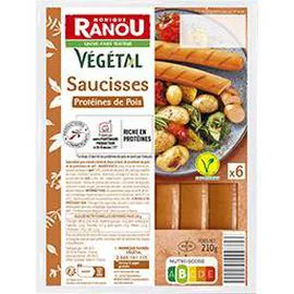 MONIQUE RANOU Végétal - Saucisses protéines de pois 210g
