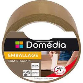 DOMÉDIA Adhésif emballage havane 66 m x 50 mm l'unité