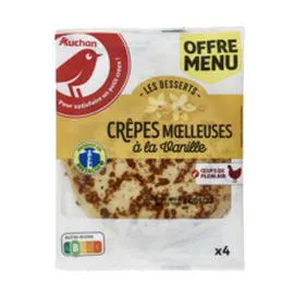 AUCHAN Crêpes moelleuses à la vanille 60g