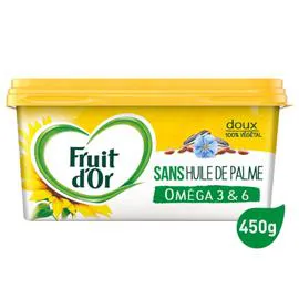 FRUIT D'OR Margarine oméga 3 & 6 doux sans huile de palme 450g
