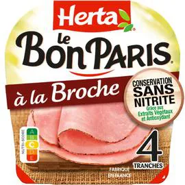 HERTA Jambon à la broche conservation sans nitrite Le Bon Paris 140g