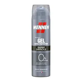 MENNEN Gel de Rasage Extra Protection Barbe Difficile Peaux Sensibles 200ml