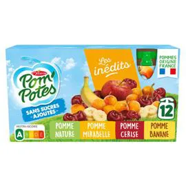 MATERNE, POM'POTES Compote assortiment s/sucres ajoutés 12x90g