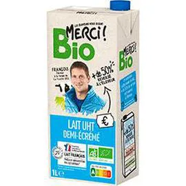 LES ELEVEURS VOUS DISENT MERCI BIO Lait UHT demi-écrémé BIO 1l
