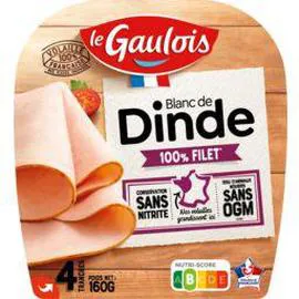 LE GAULOIS Blanc de Dinde Sans nitrites x4 tranches 160g
