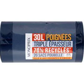 MONOPRIX Sacs poubelle à poignées 30 L l'unité