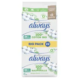 ALWAYS, ULTRA Serviette Hygiénique Avec Ailettes Cotton Protection Normal Taille 1 x22