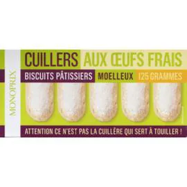 MONOPRIX Biscuits cuillers pâtissiers moelleux aux oeufs frais 125g