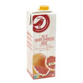 AUCHAN Jus de pamplemousse rose à base de concentré brique 1l