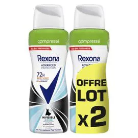 REXONA Déodorant Invisible Aqua Advanced Protection 2x100ml