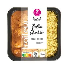 ISALI Plat cuisiné indien Butter Chicken et riz Pilau 350g