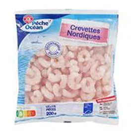 MARQUE REPÈRE, PÊCHE OCÉAN Crevettes cuites Décortiquées - MSC 200g