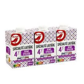 AUCHAN Spécialité laitière semi épaisse 4% MG 3x20cl