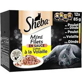 SHEBA Barquettes pour chats Mini filets en sauce 12x85g