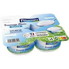 PÂTURAGES Fromage blanc 3,2% MG 4x100g