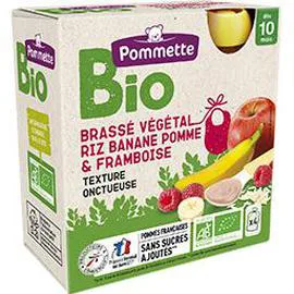 POMMETTE BIO Brassé végétal riz banane pomme framboise BIO, dès 10 mois 4x85g