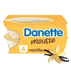 DANONE, DANETTE Mousse vanille 4x60g