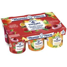 MAMIE NOVA Yaourt aux fruits gourmand panaché 6x150g