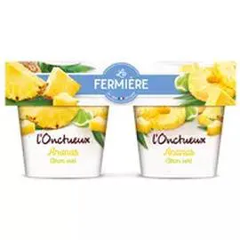 LA FERMIÈRE Yaourt onctueux ananas citron vert 2x150g