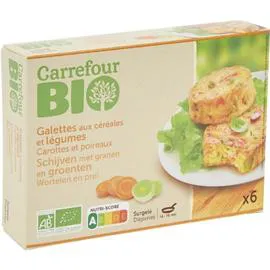 CARREFOUR BIO Galettes bio céréales et légumes 225g