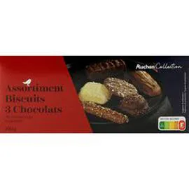 AUCHAN GOURMET Assortiment de biscuits au chocolat 150g