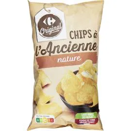 CARREFOUR ORIGINAL Chips à l'ancienne nature 150g
