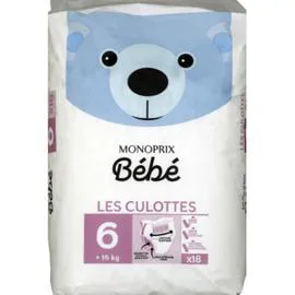 MONOPRIX BÉBÉ Les Culottes taille 6 : +16 kg x18