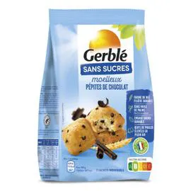 GERBLÉ Moelleux pépites chocolat sans sucres 196g