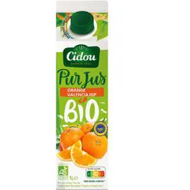 CIDOU Jus orange IGP Valencia Bio 1l